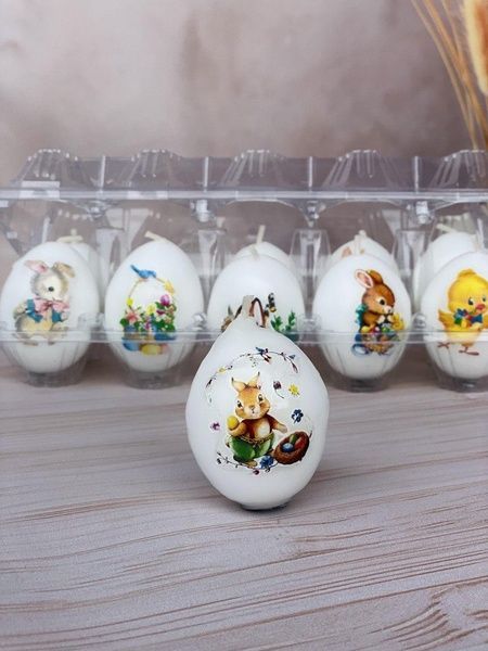 Свеча Пасхальное яйцо с апликацией egg фото