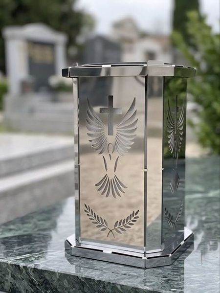 Лампадка на солнечной батарее Ангельские крылья (Серебряная) 701501 фото