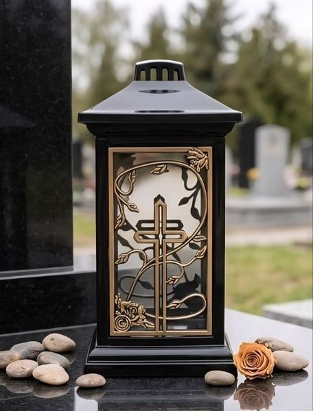 Лампадка мемориальная Гранд ''Крест и роза'' 33 см. 704004 фото
